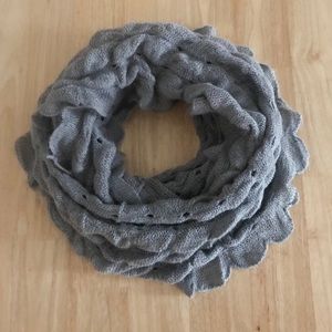Soft knit grey infinity scarf